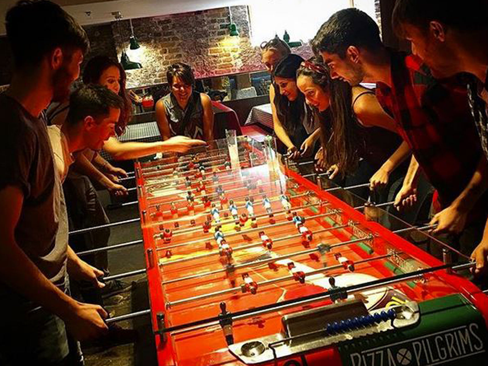 Pizza Pilgrims large it in new store!